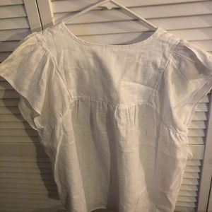 Optic white tie blouse